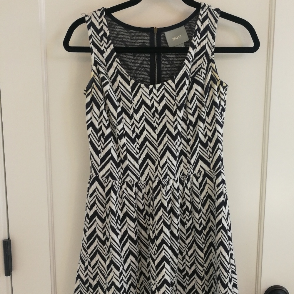Anthropologie navy/white dress in Small P